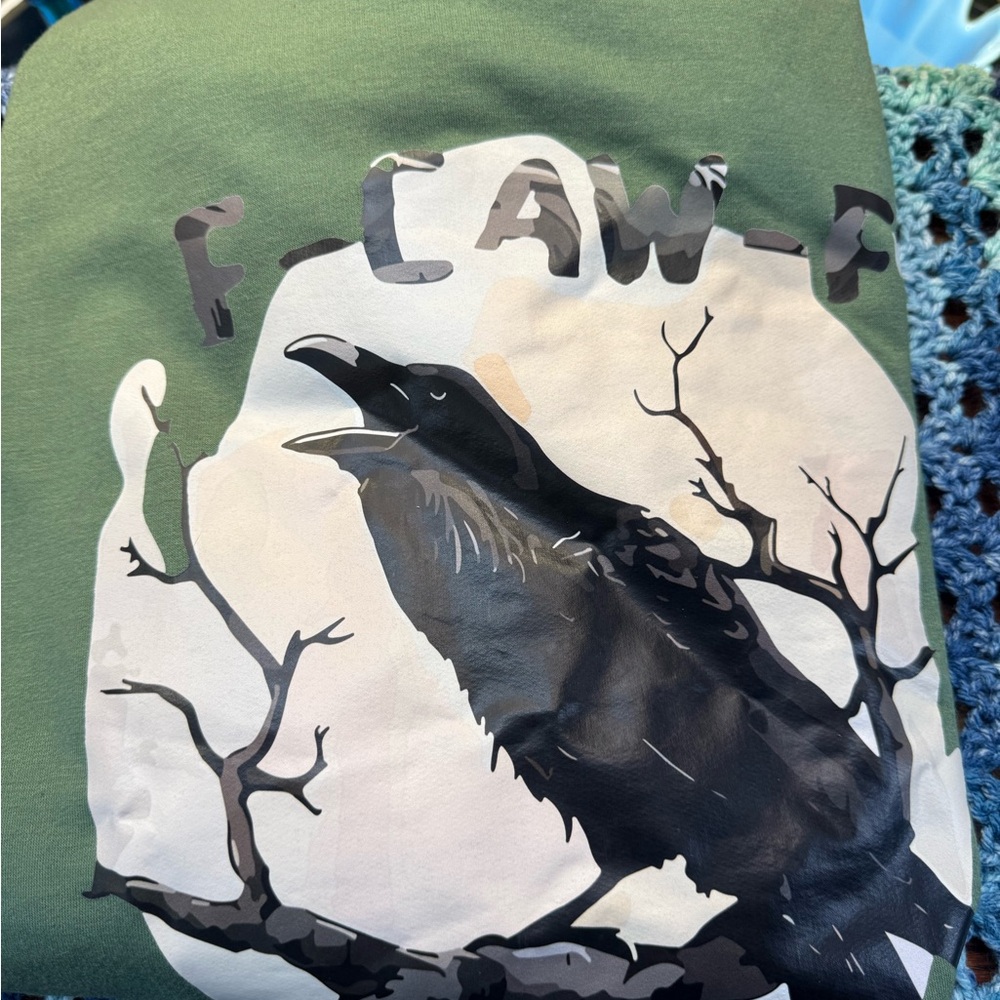 Green Raven Graphic Pet Bird long sleeve T-Shirt